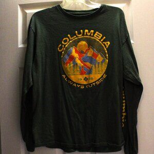 Columbia Sportswear Company T Shirt Mens Large Outdoor Green with Gray hue